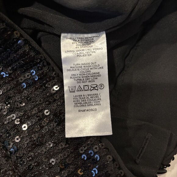 NWT Women's LOFT Black Sequin Trousers Pants Size 4P Holiday Glam Sparkle Party - Picture 9 of 11